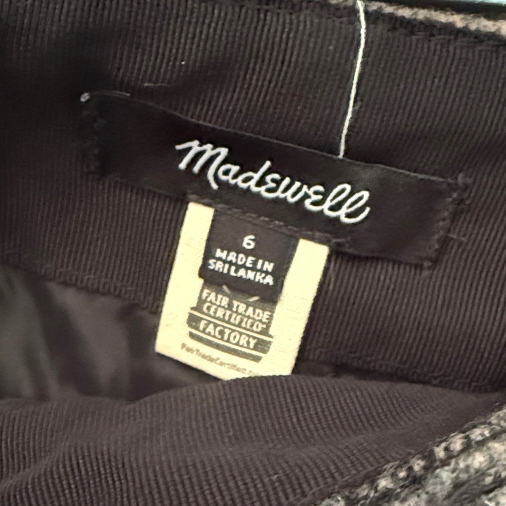 Madewell Checkered Black and Gray Mini Skirt - Picture 3 of 3